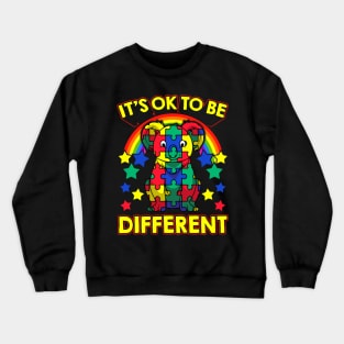 It's OK To Be Different Autism Awareness Puzzle Crewneck Sweatshirt